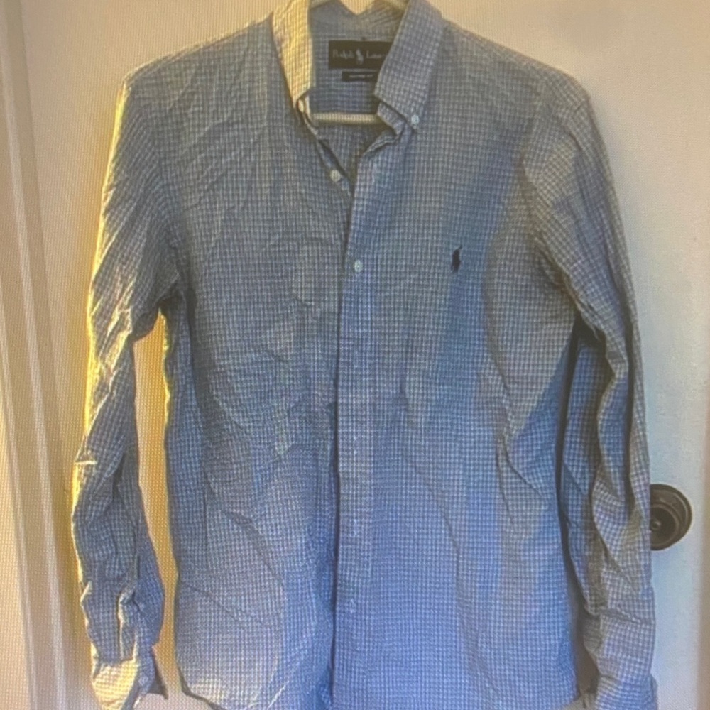 Polo Ralph Lauren Men’s Light Blue Checkered Shirt